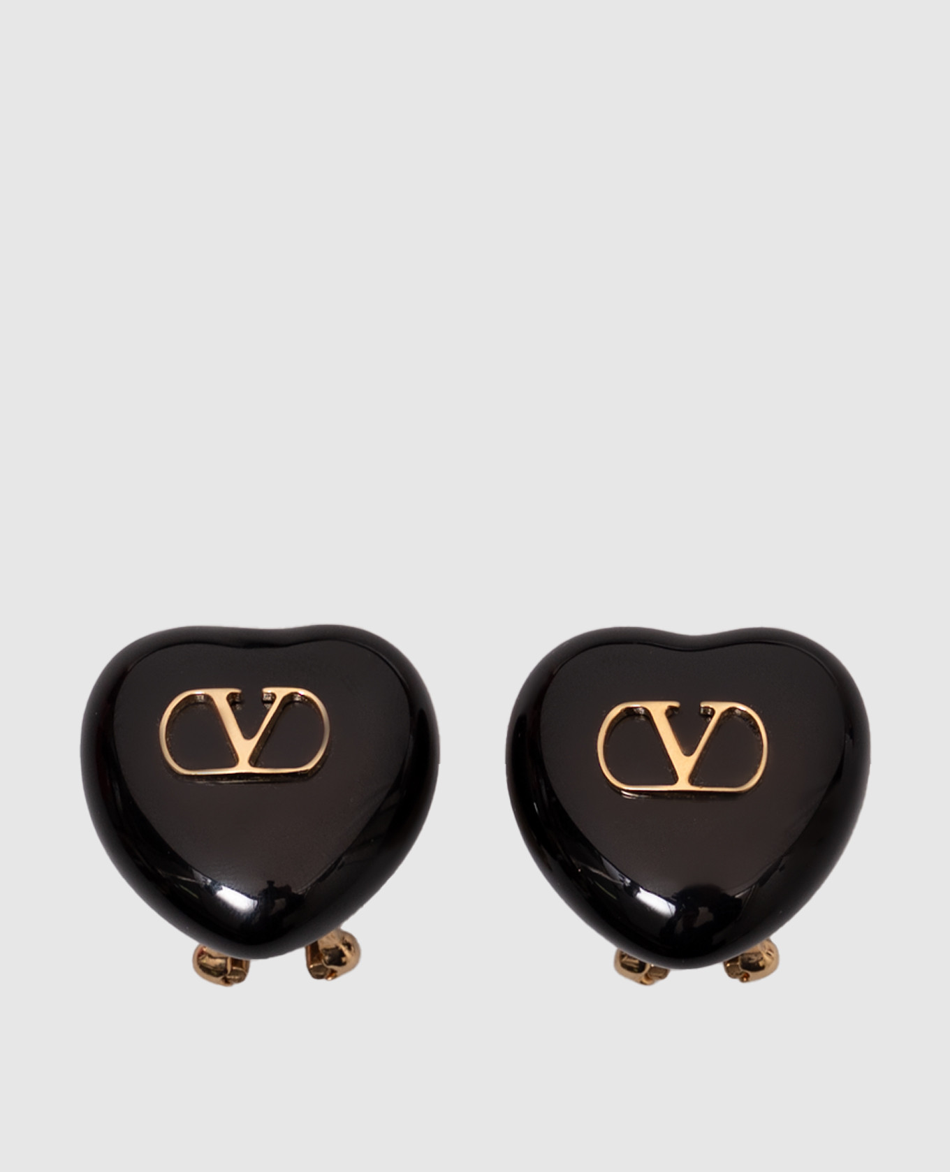 

Black COEUR clip-on earrings with logo emblem Valentino