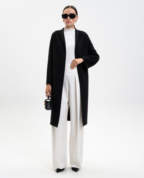 Heresis Black wool coat with a smell DG57110H420
