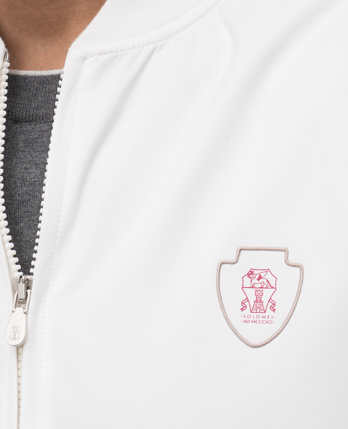 

White sports jacket with emblem Brunello Cucinelli