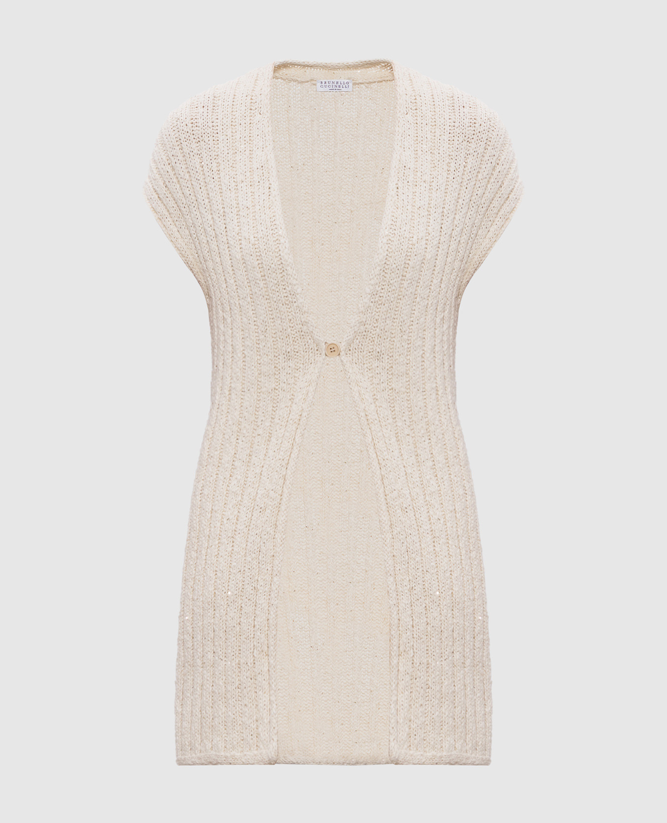 

Beige linen cardigan with sequins Brunello Cucinelli
