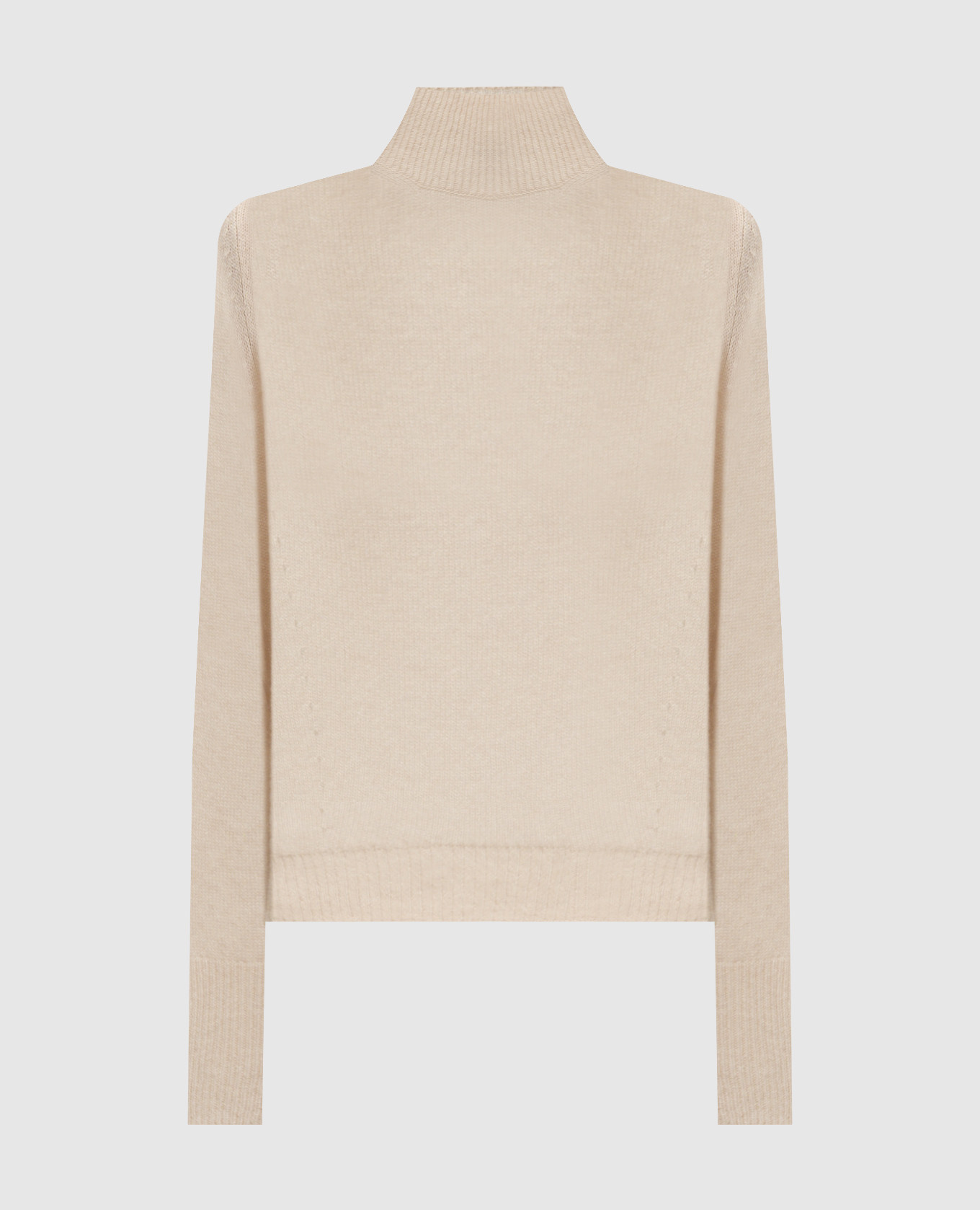 Beige dolcevita sweater in wool and cashmere with metallic logo dondup
