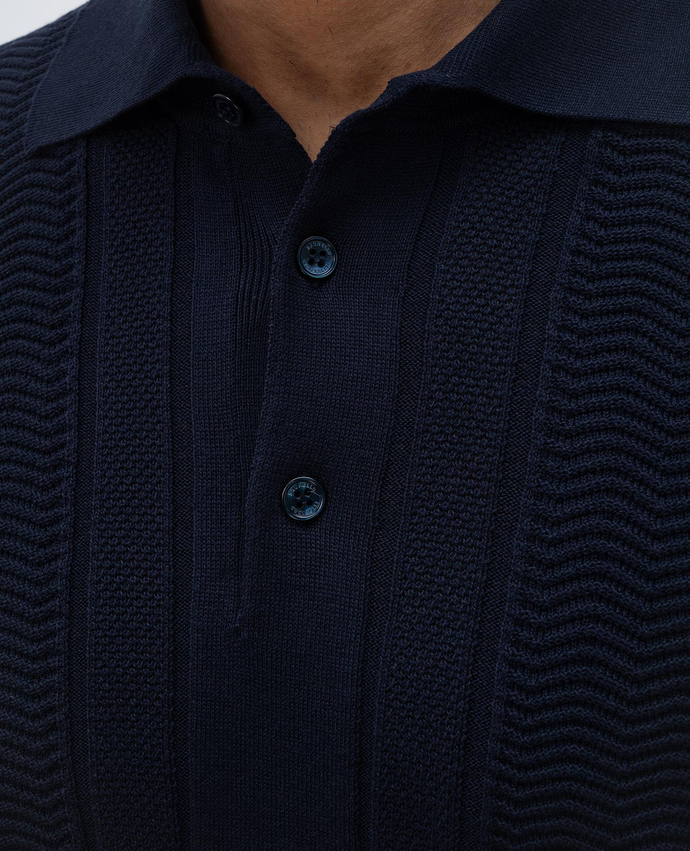 

Blue polo shirt with woven pattern Brunello Cucinelli