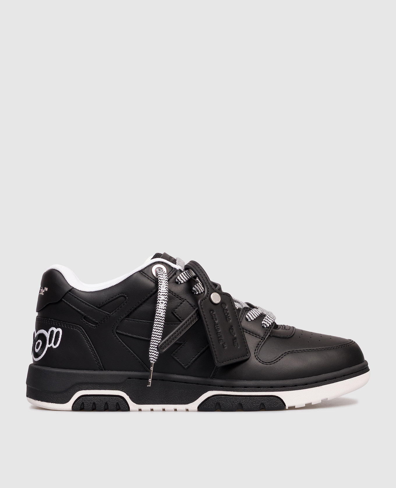 Out Of Office black leather sneakers Off-White