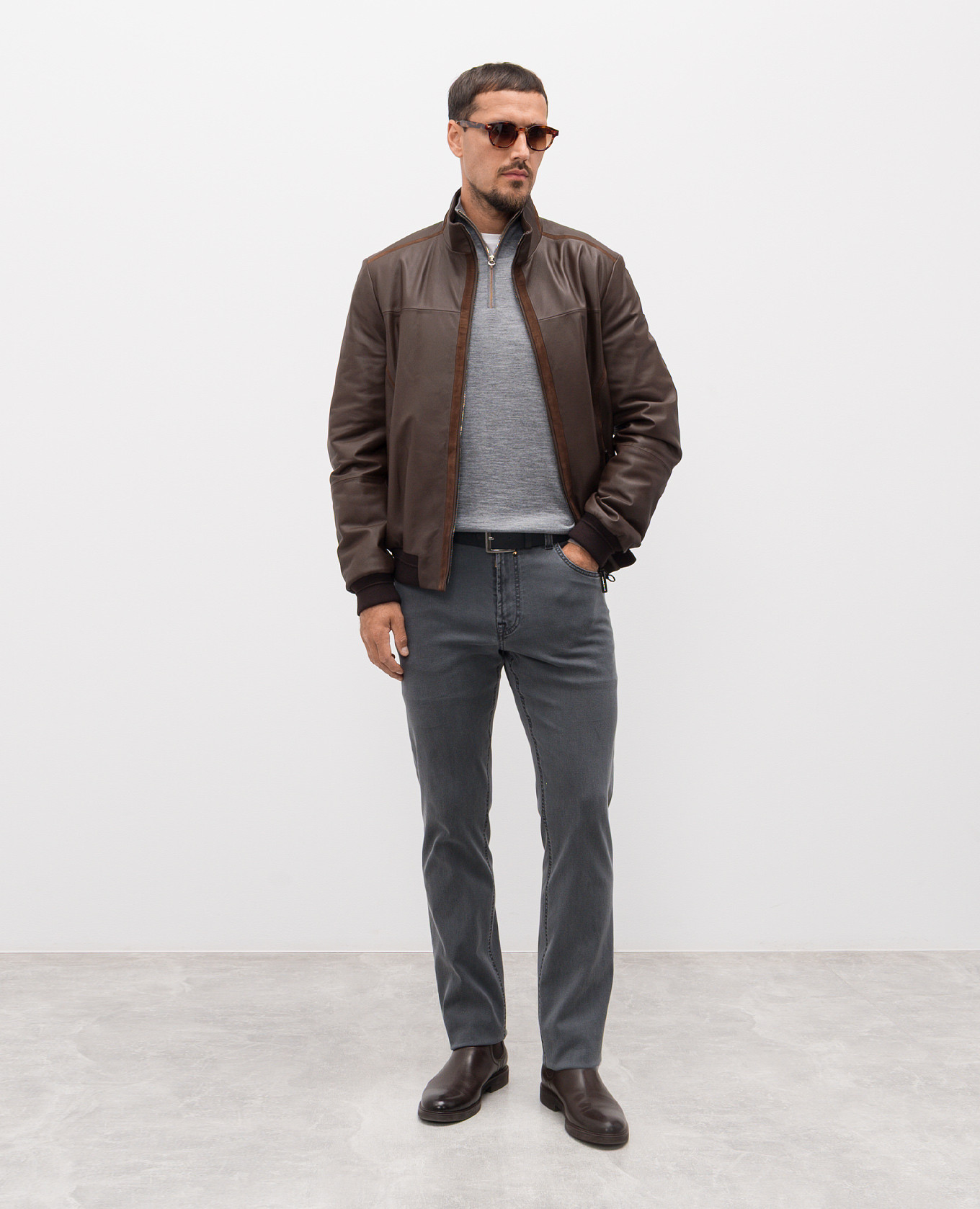 

Grey jeans with logo embroidery Stefano Ricci