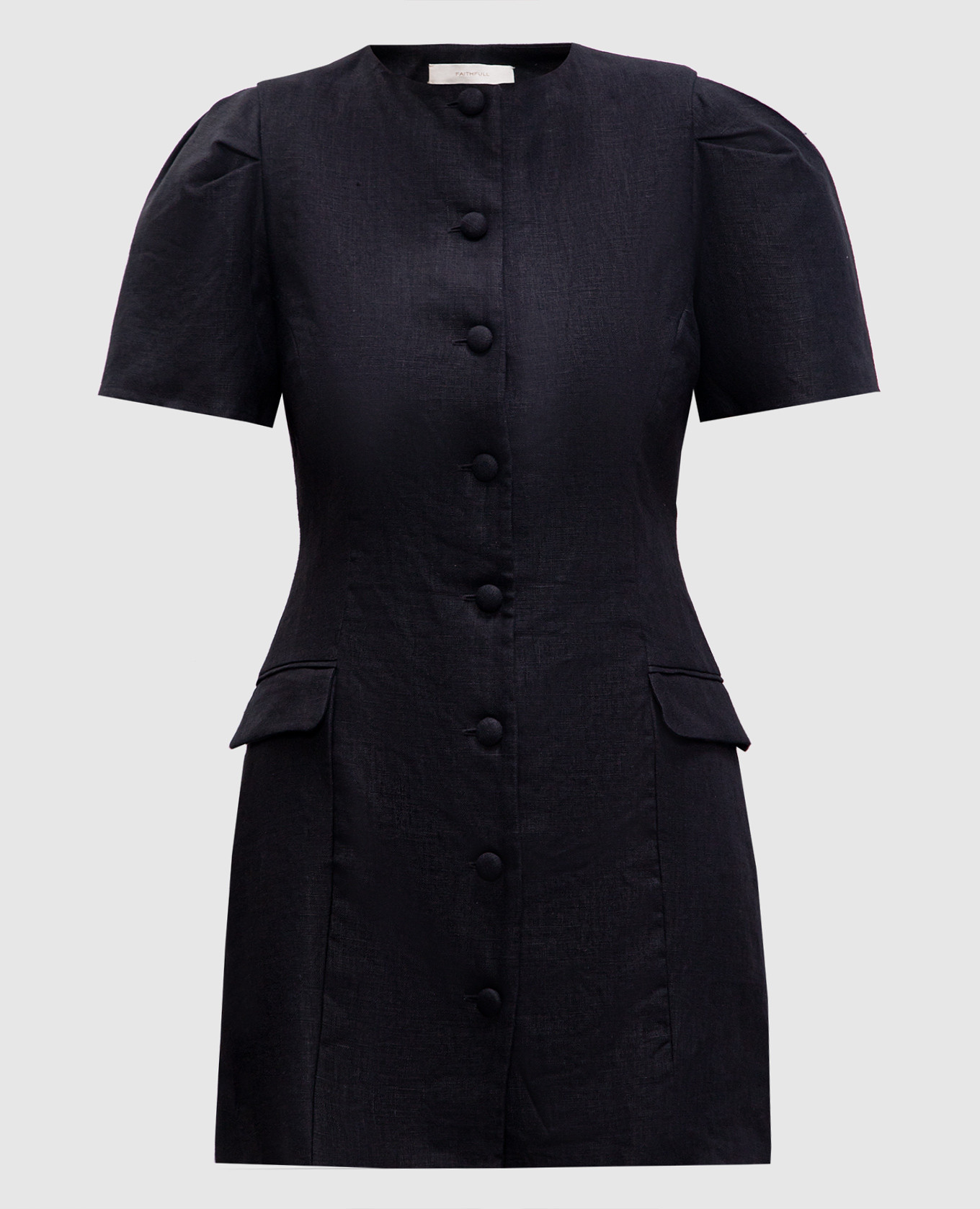 

Emma black linen mini dress Faithfull