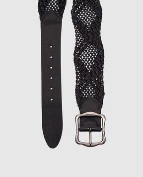 Max Mara Weekend Black MASSIMO woven belt with logo engraving MASSIMO