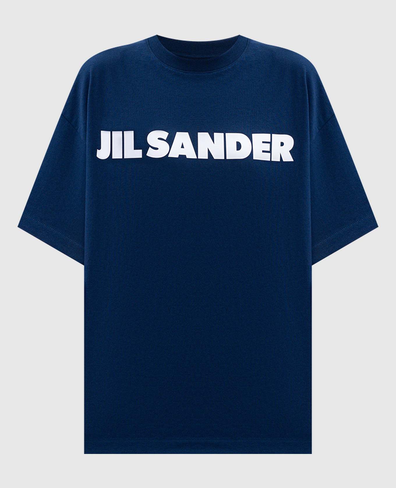 Blue t-shirt with logo print Jil Sander