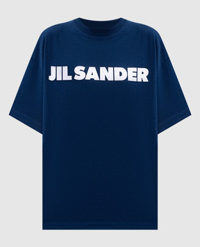 Jil Sander Blue t-shirt with logo print J53GC0009J45317