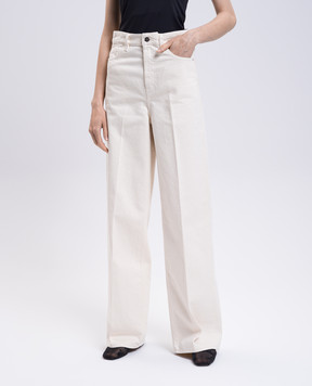 Toteme Beige jeans with logo patch 242WRB2429FB0083