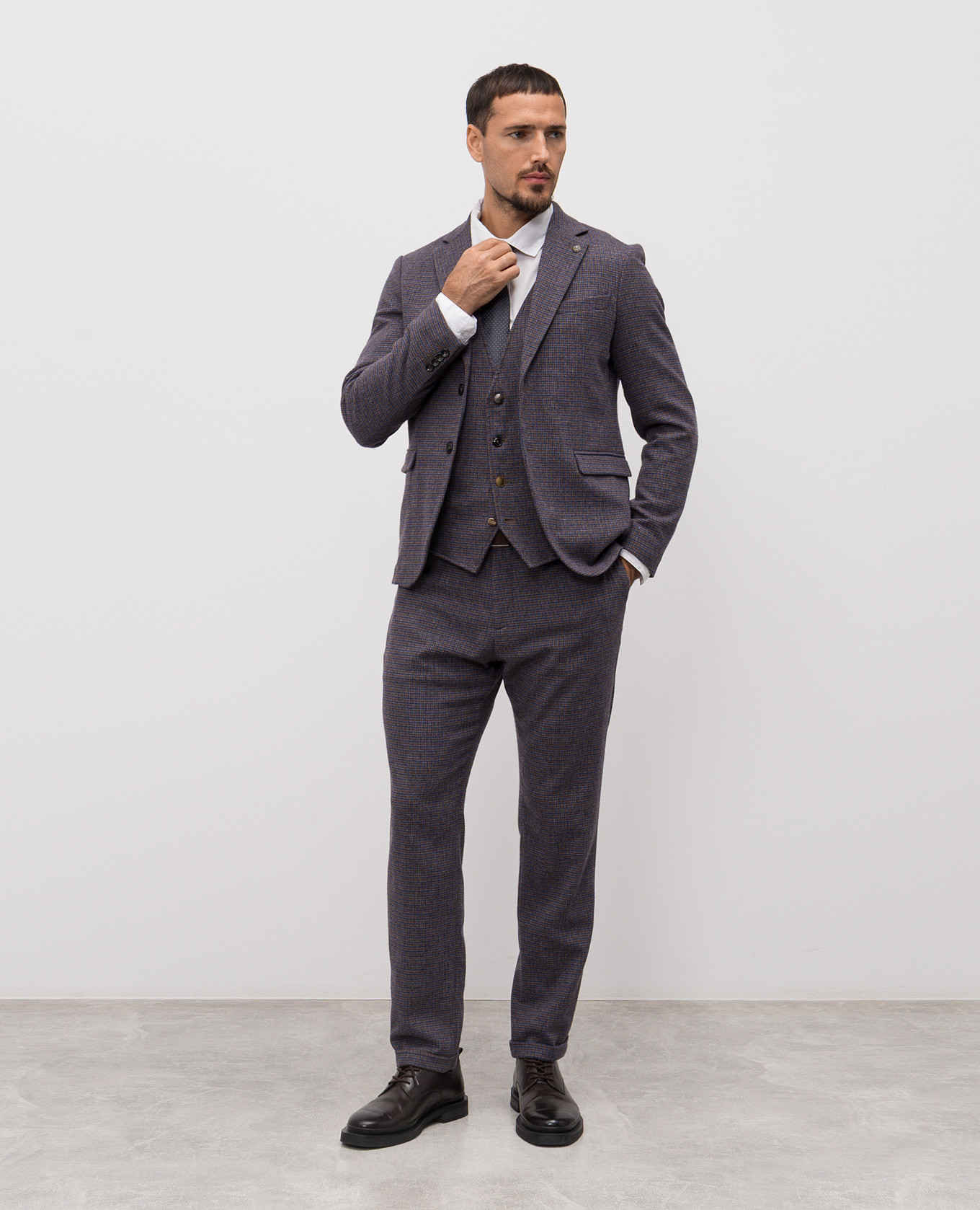 

Checked wool jacket Officina 36, White