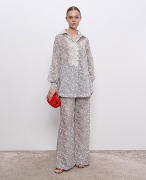Ermanno Scervino White floral print pants D464P707YZV