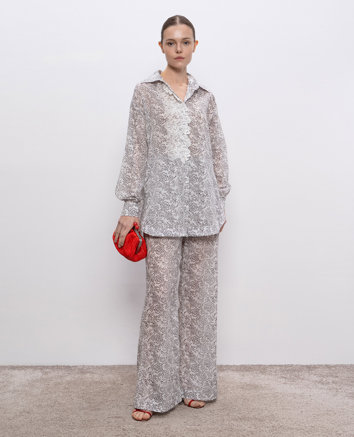 

White floral print pants Ermanno Scervino
