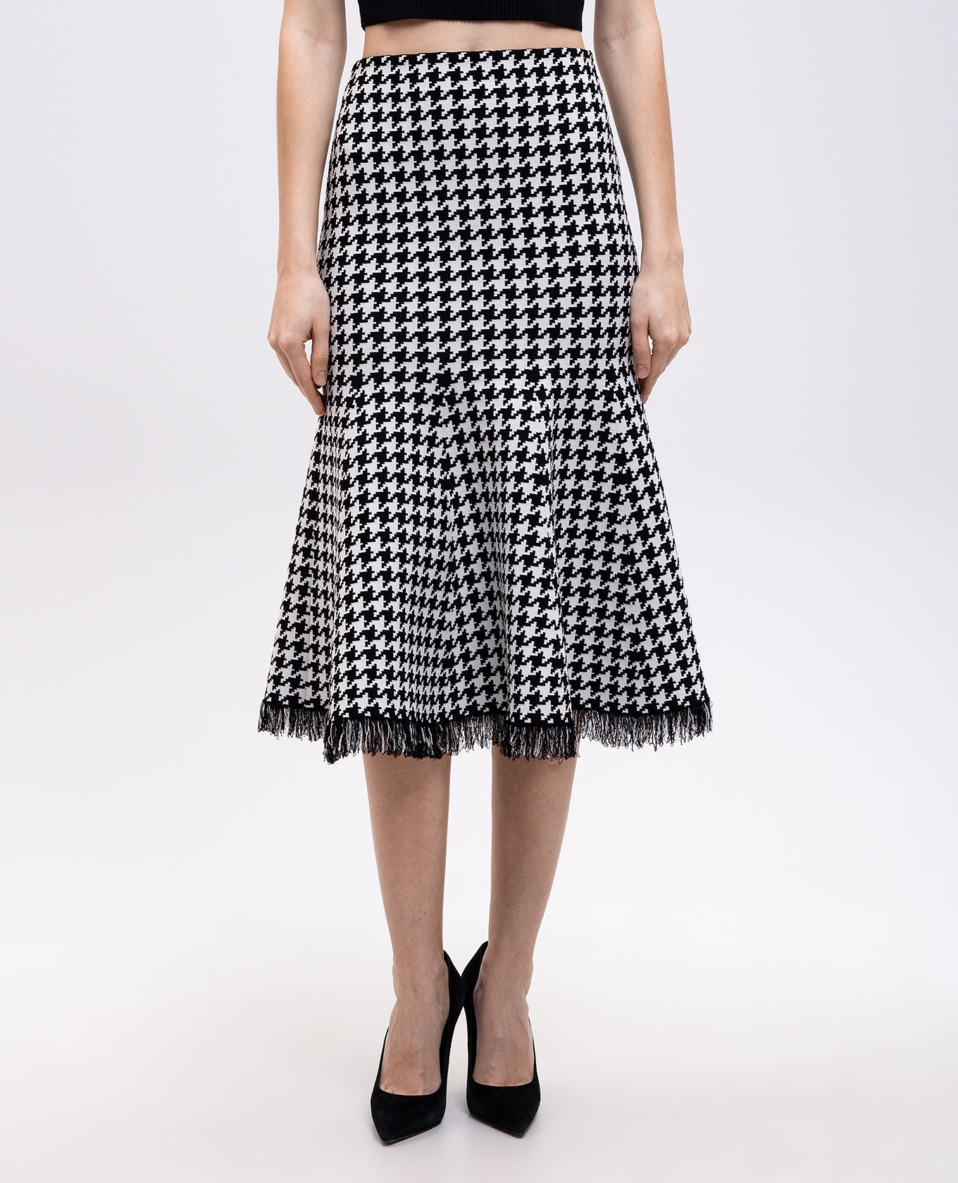 

Midi skirt with pattern Alexander McQueen, White