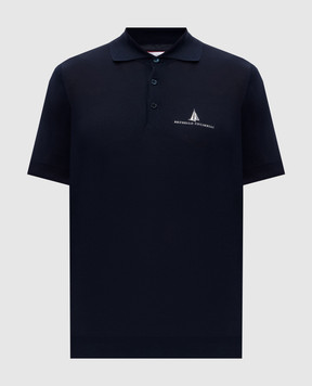 Brunello Cucinelli Blue polo with silk MNB805805P