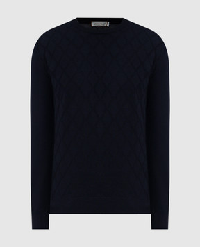 Canali Blue patterned merino wool jumper MK02358C0012