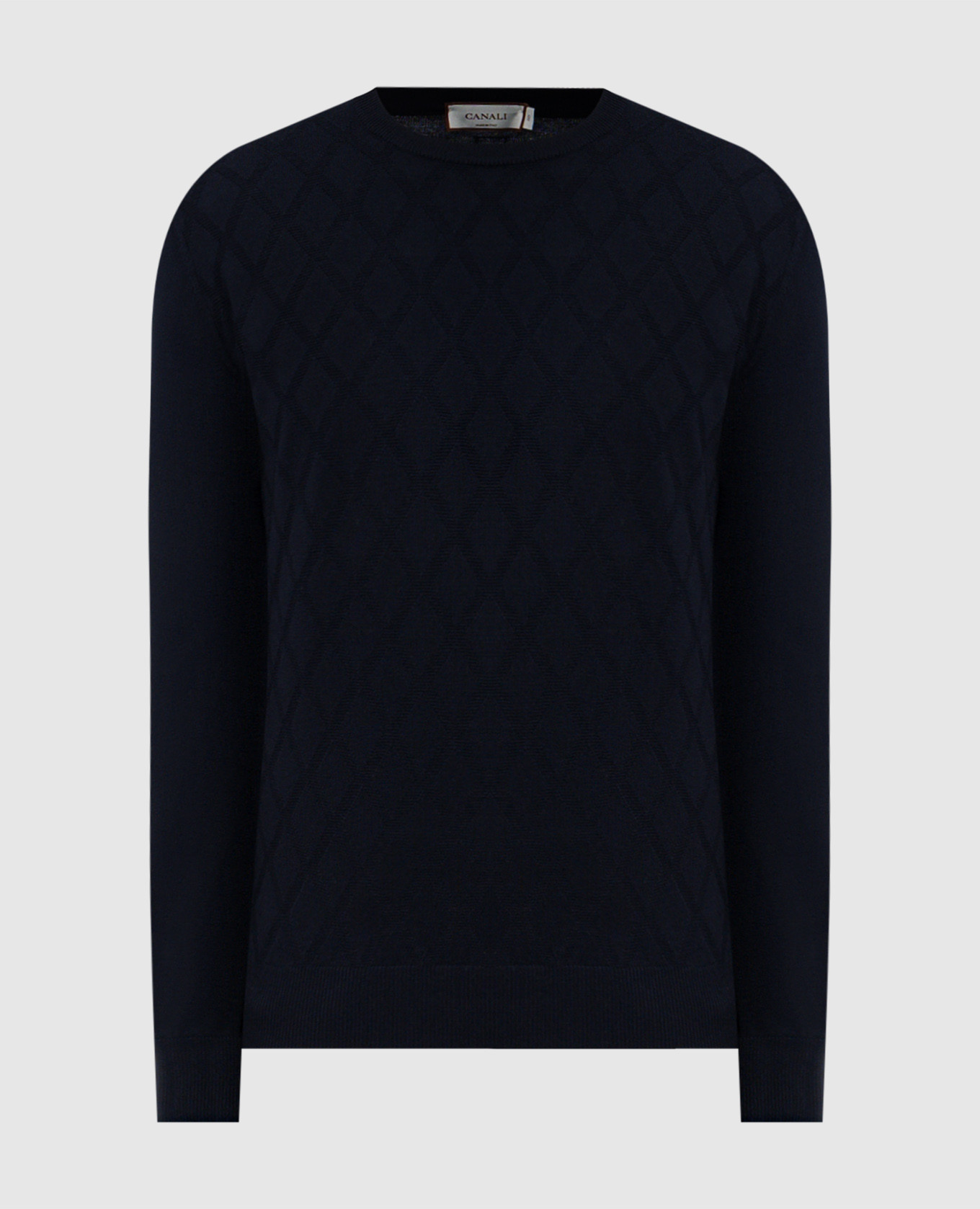 

Blue patterned merino wool jumper Canali