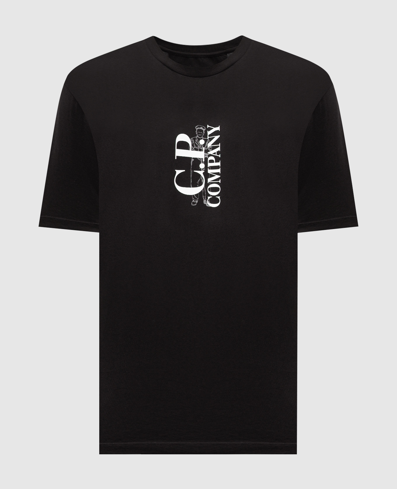 Black t-shirt with logo print C.P. Company