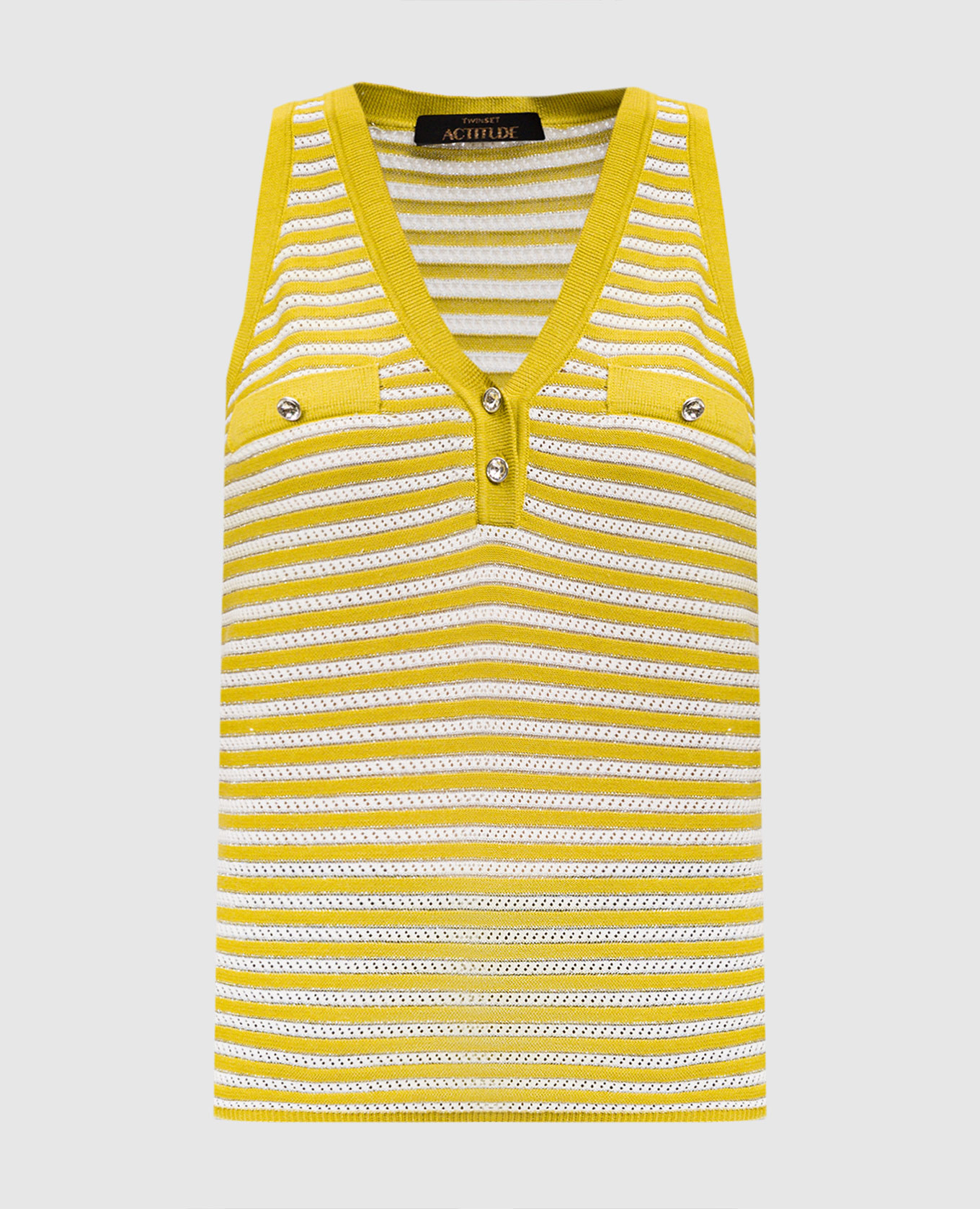 Green striped top with lurex Twinset