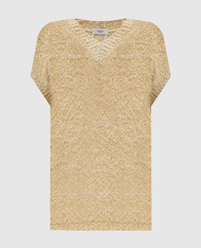 Agnona Yellow silk, cashmere and linen vest KV090200U030M