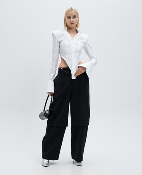 SSHEENA Puzzle black pants with wool 24FWPUZZLETF24005