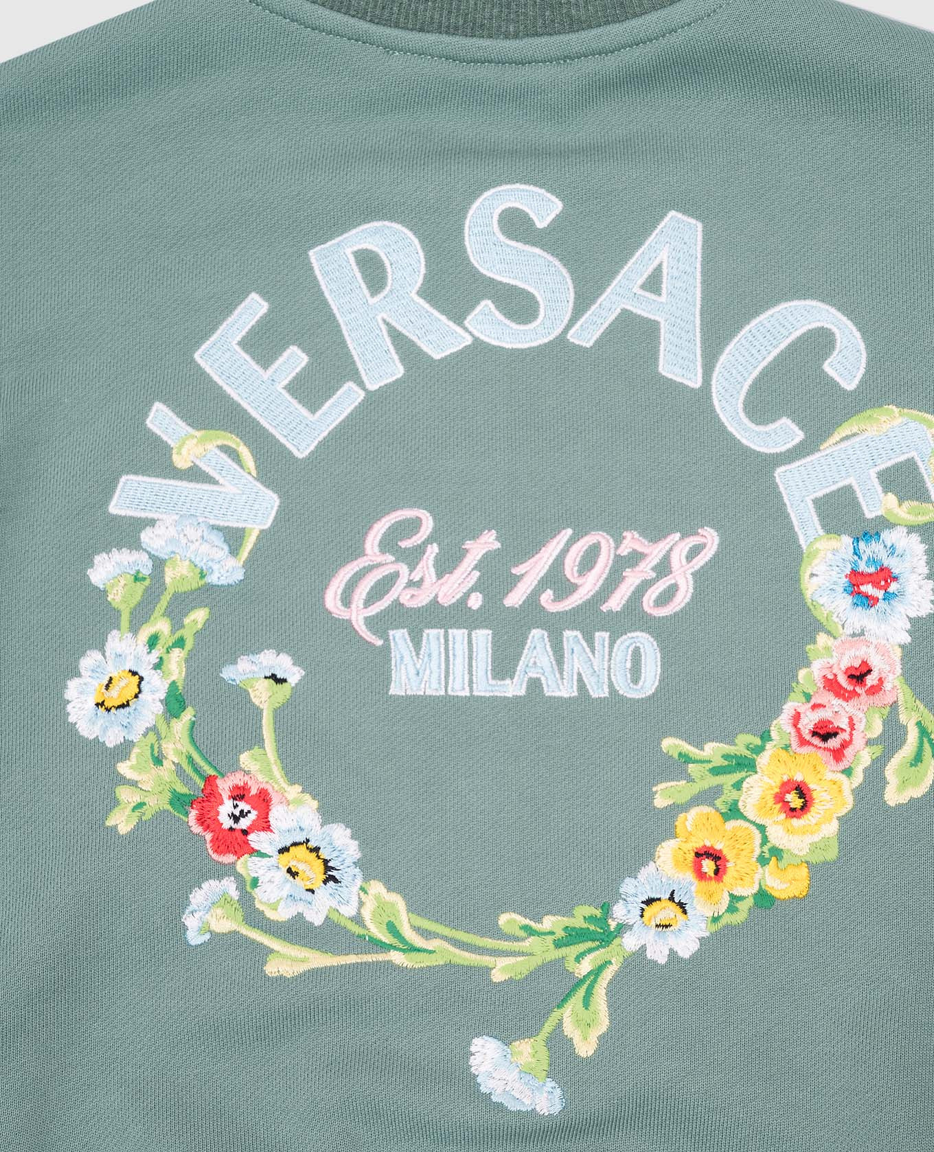 

Children's green bomber jacket with logo embroidery Versace