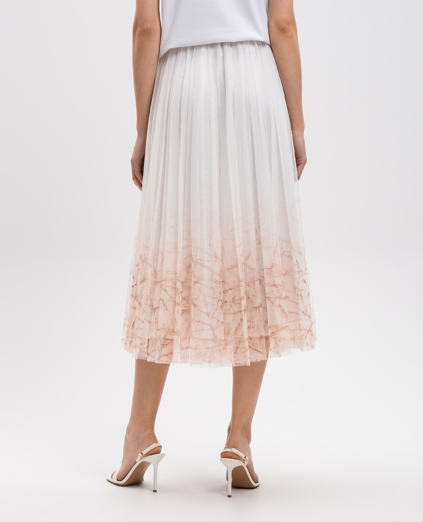 

White pleated skirt with print Peserico