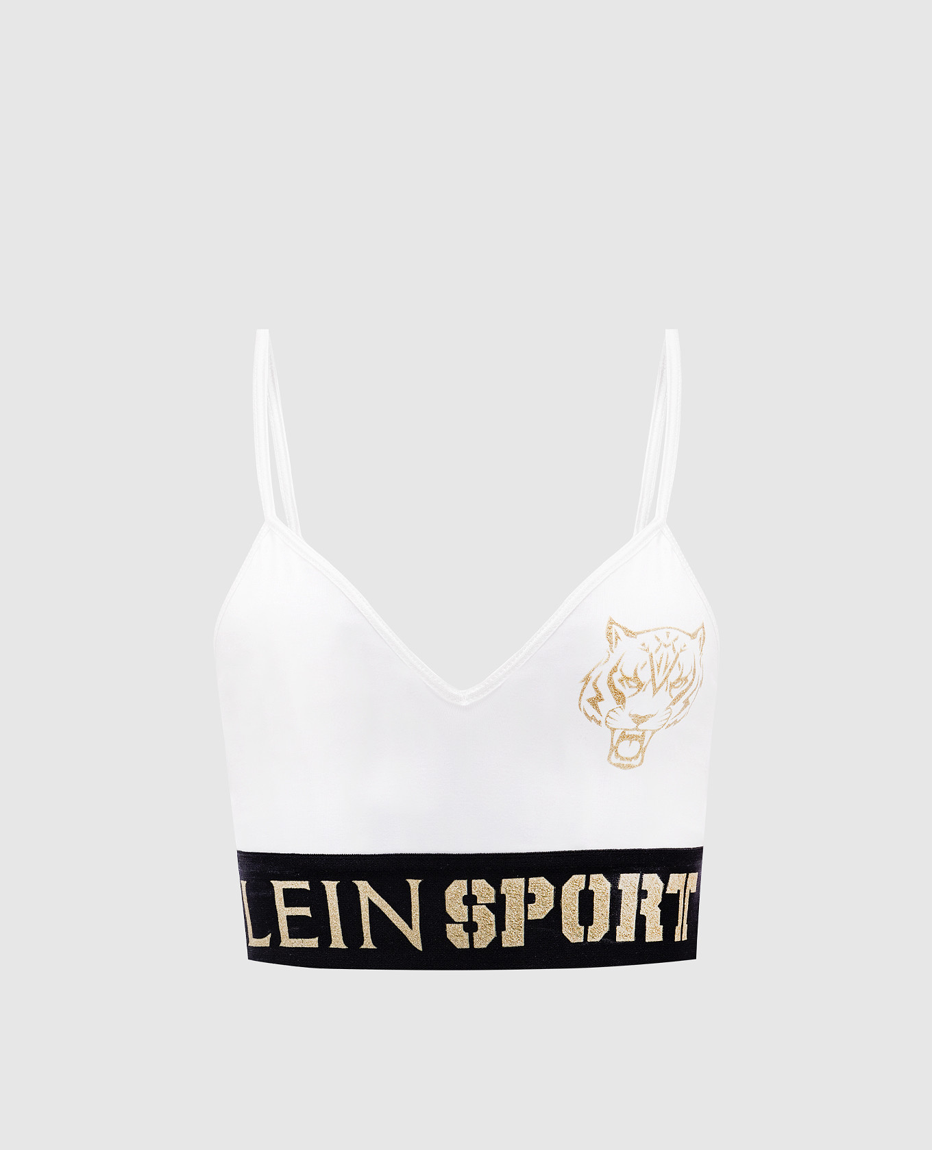 

White top with logo print Plein Sport