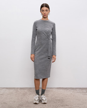 Peserico Gray melange dress with wool S02309J007551