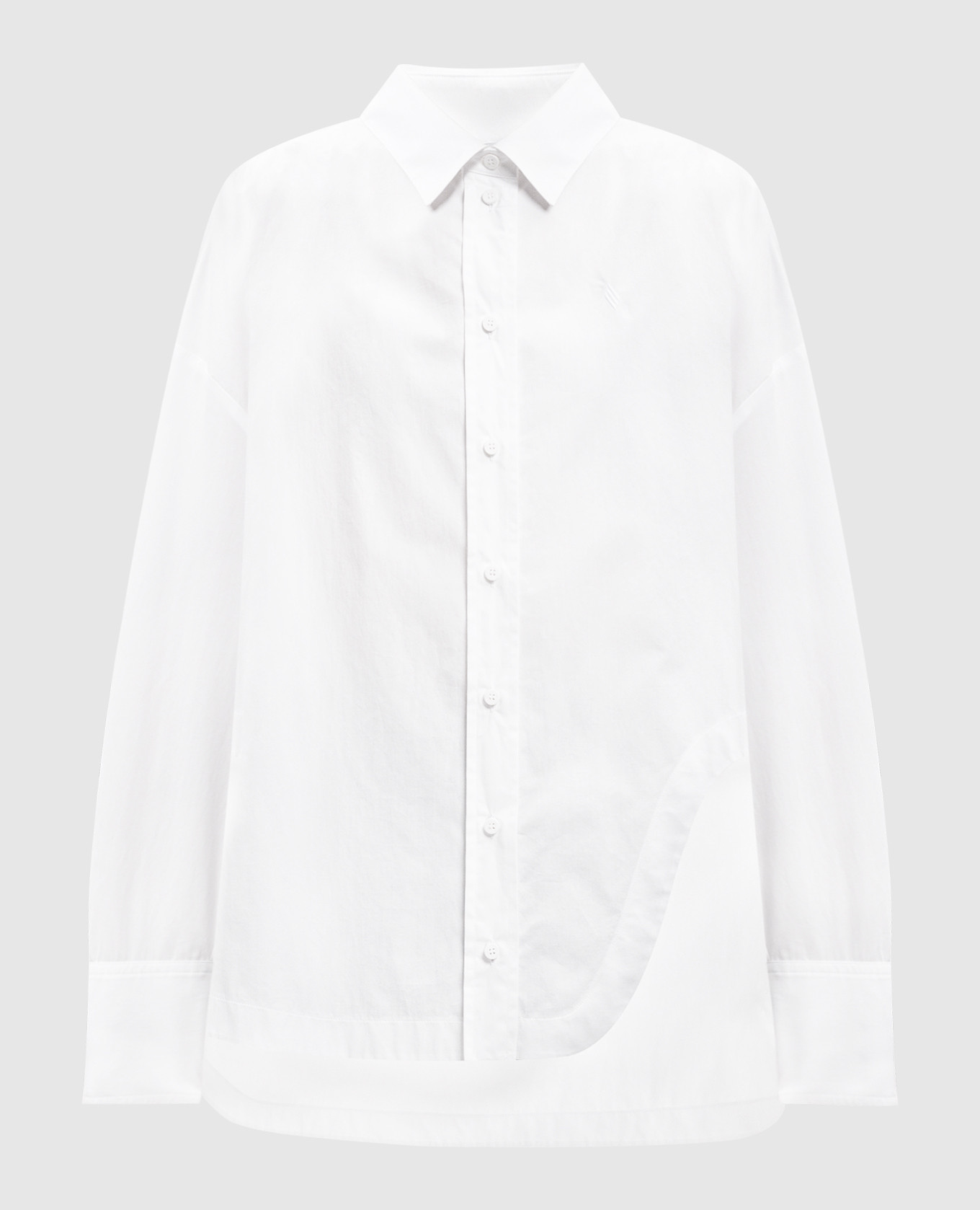 The Attico White Diana shirt with a figured neckline