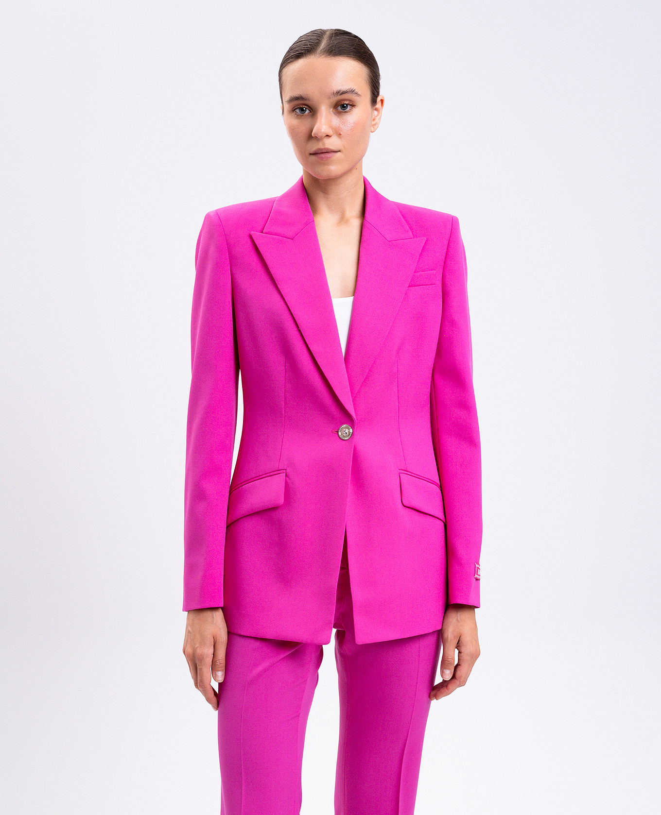 

Pink wool jacket Versace