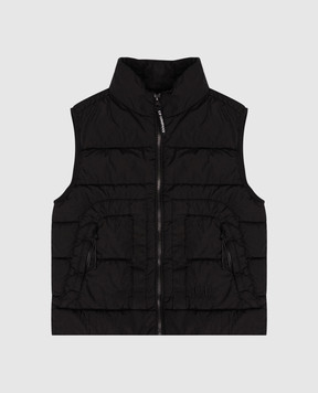 C.P. Company Children's black vest with logo embroidery CUS01AL3C001014