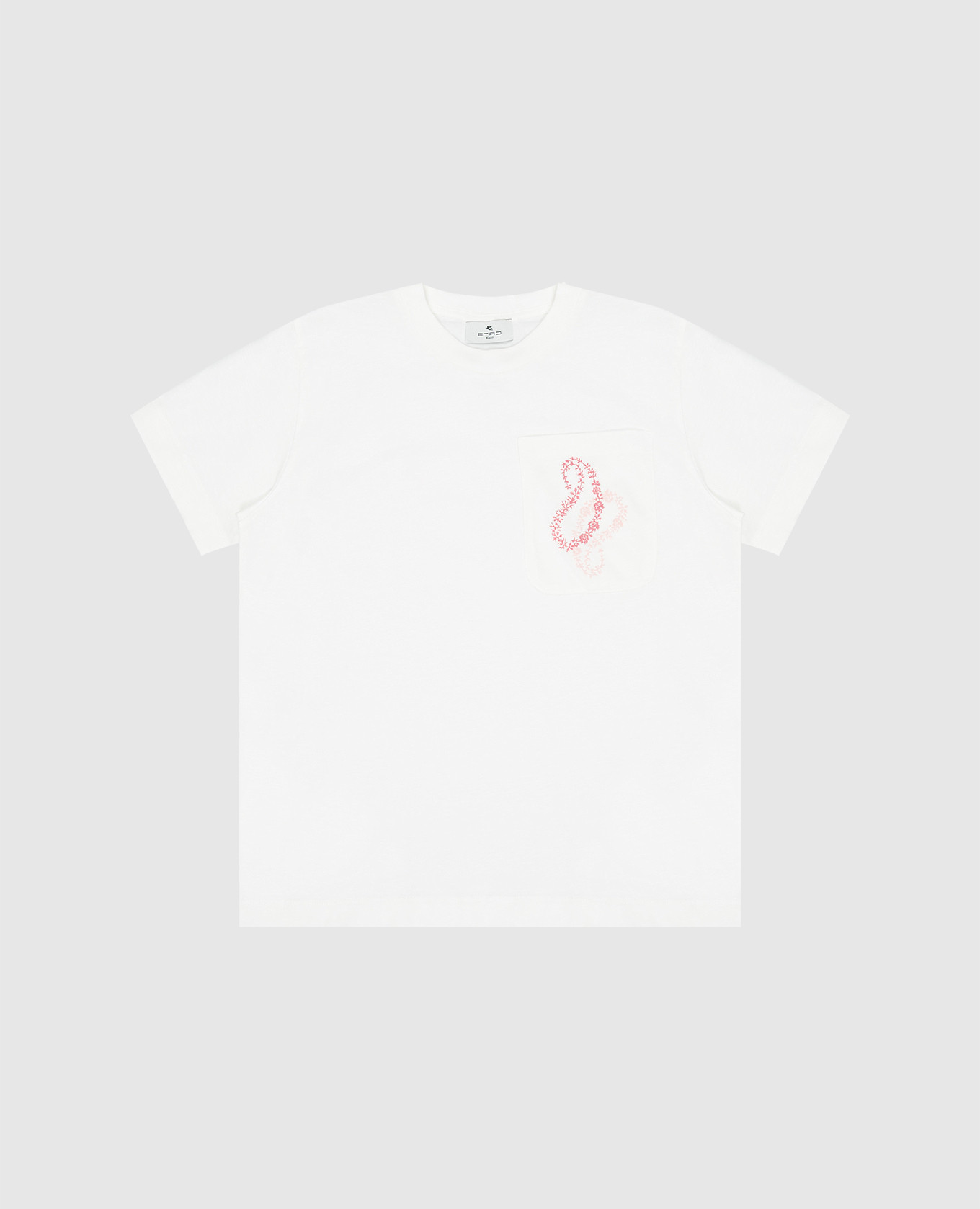 Children's white t-shirt with embroidery etro