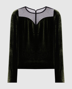 Lanvin Green velvet blouse RWTO60102393