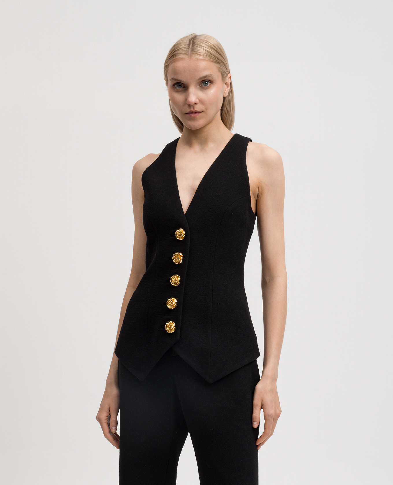 Black vest made of wool Balmain 3