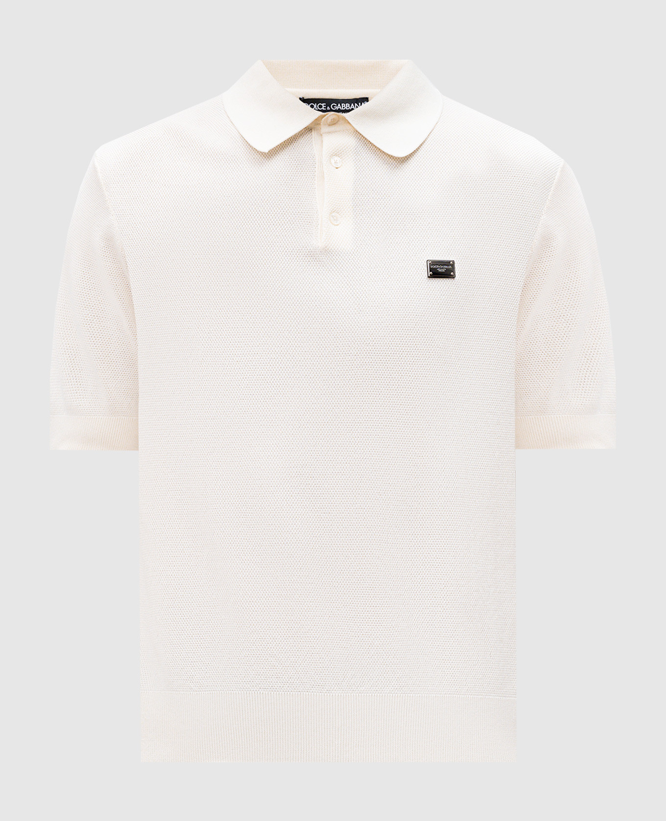 

White polo shirt with metal logo Dolce&Gabbana