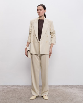 JOSEPH Beige Tahiti wool pants JP001731