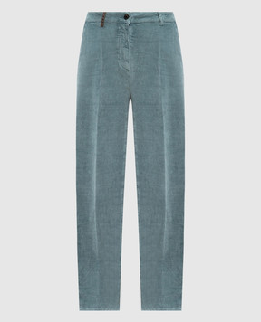 Peserico Green corduroy pants with logo P04524T303646