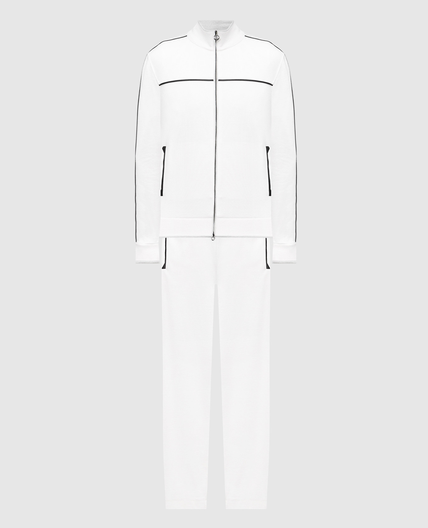 

White silk tracksuit with logo embroidery Stefano Ricci