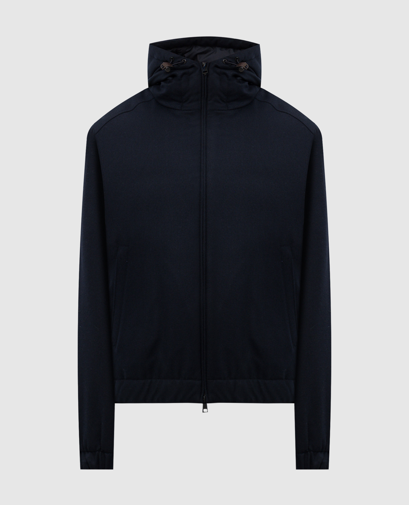 

Blue cashmere down jacket with logo patch Moncler