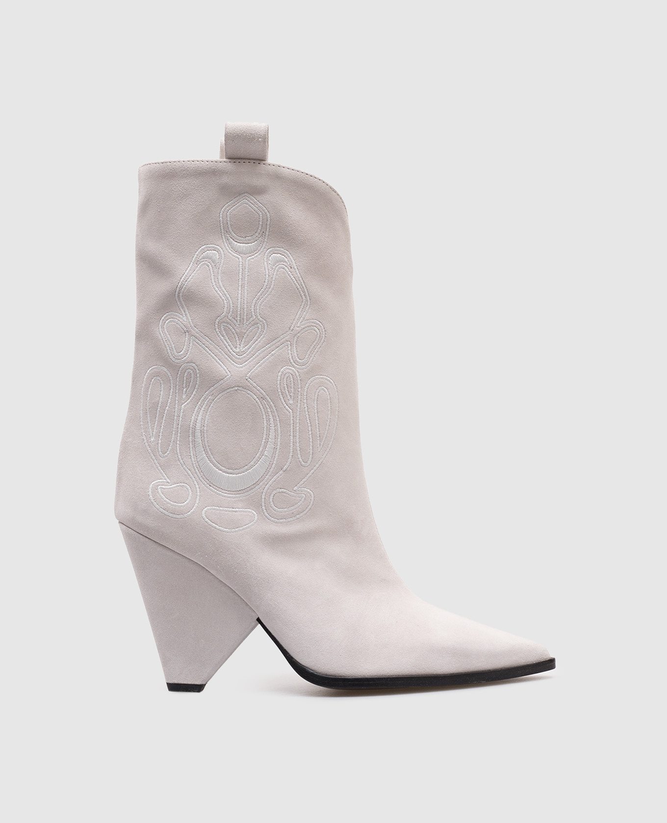 

Gray suede Cossacks with embroidered emblem Dondup, Grey