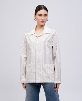 Maison Margiela Beige striped silk shirt S50DT0047MTN053