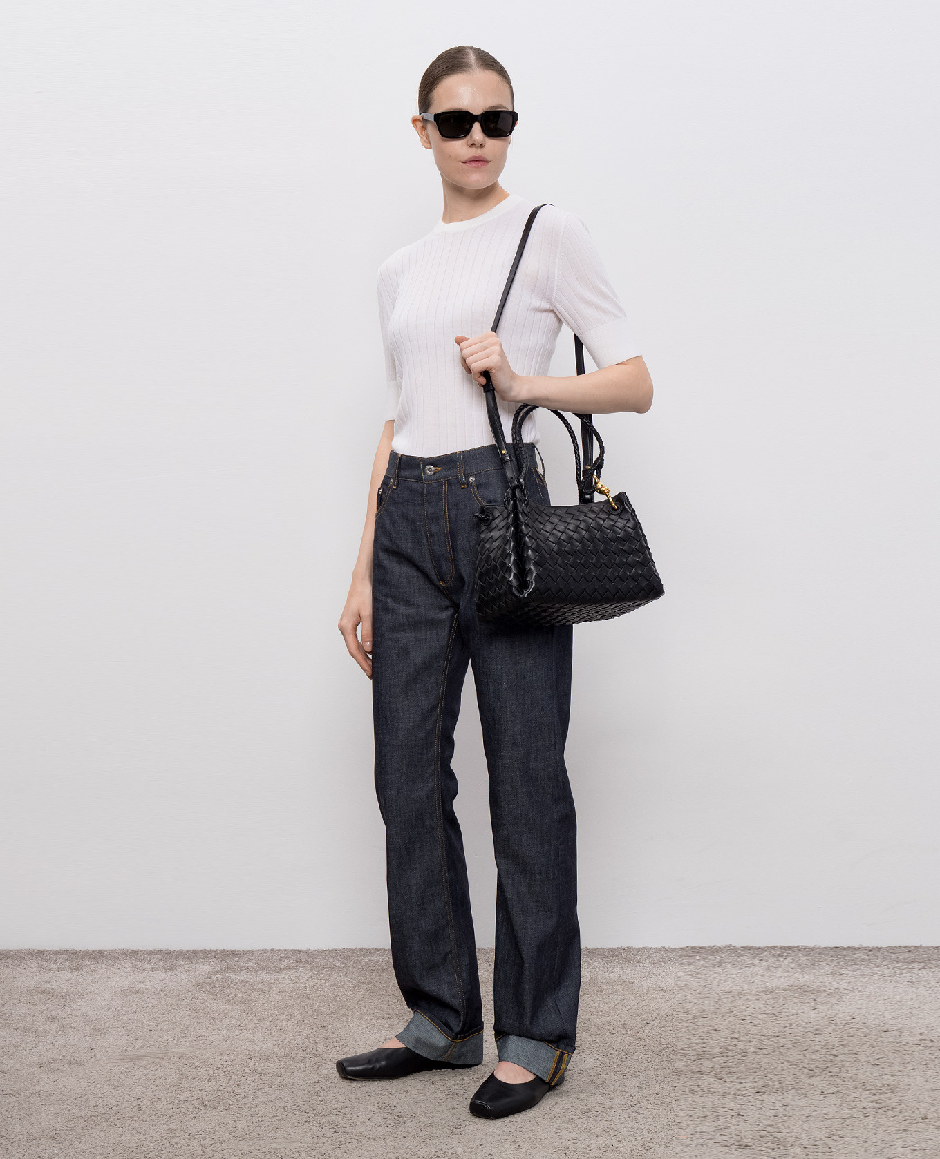 

White ribbed wool top Bottega Veneta