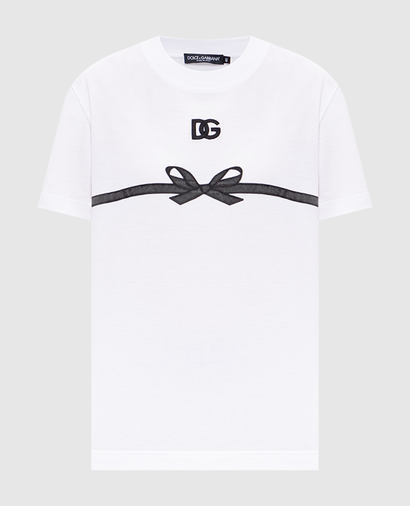 White T-shirt with DG logo monogram embroidery Dolce&Gabbana