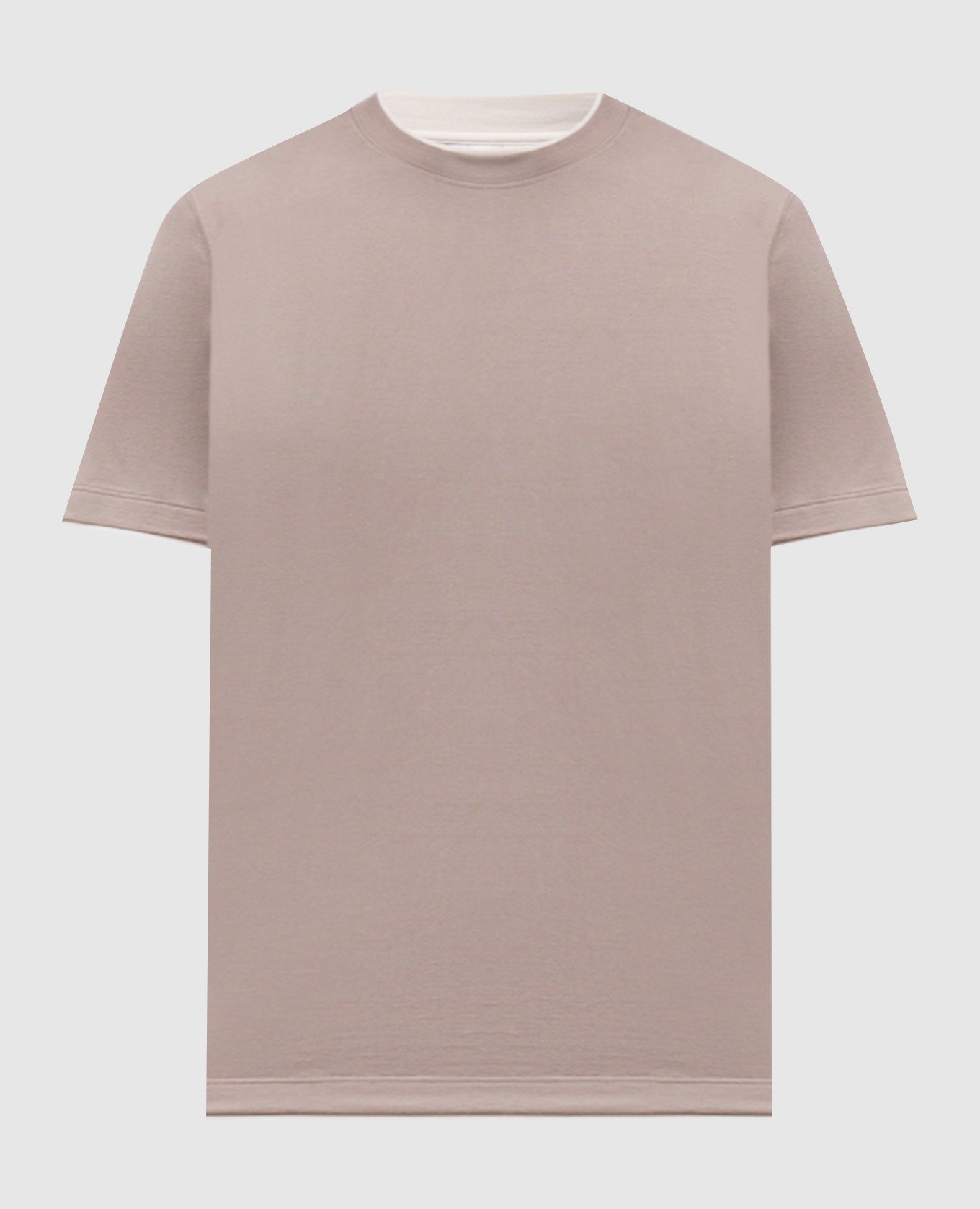

Beige straight-cut T-shirt Brunello Cucinelli