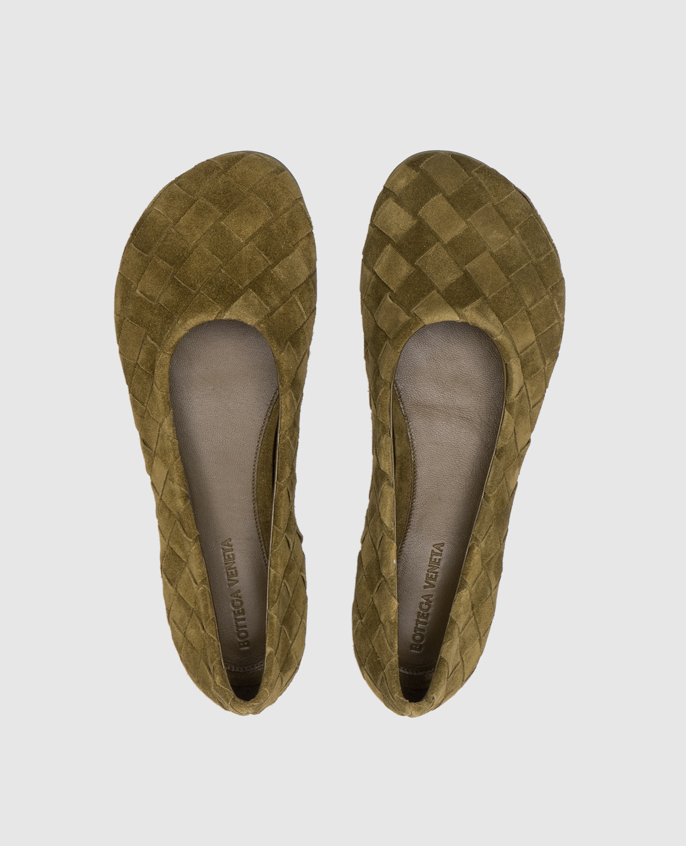 

Atomic green suede ballet flats with Intrecciato weaving Bottega Veneta