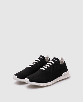 Kiton Black sneakers with logo embroidery USSFITSN00809