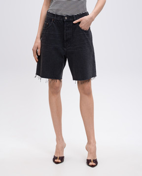Saint Laurent Grey denim shorts with fringe 824078Y07YC