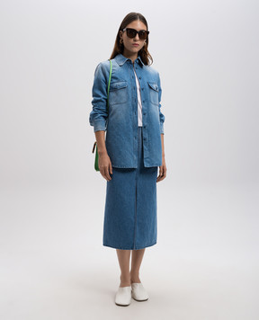 Gabriela Hearst Midi blue denim skirt Morelos 1243039T120