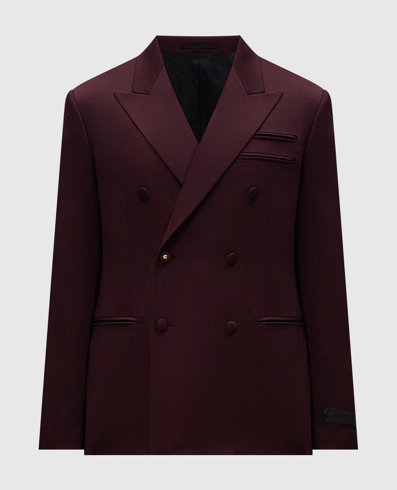 

Burgundy double-breasted wool jacket Versace