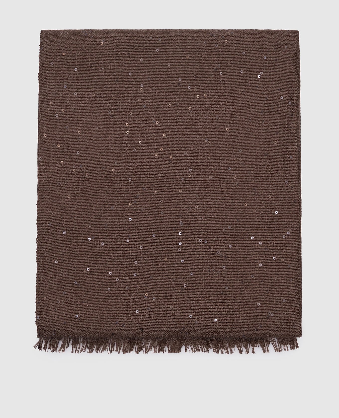 

Brown cashmere and silk stole with sequins Brunello Cucinelli